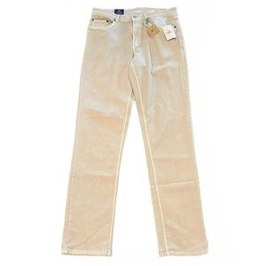 Faherty Terry Stretch 5 Pocket Pants Slim Straight Garment Dyed Stone Sz 32 NWT